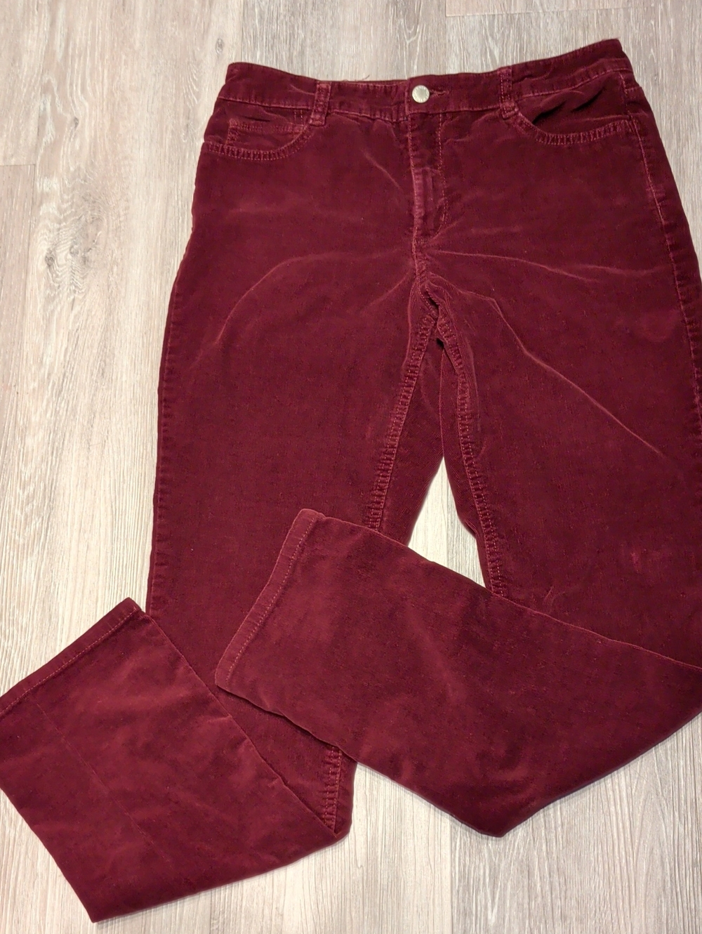 Jones New York Lexington Straight Burgundy Corduroy Pants - Size 10